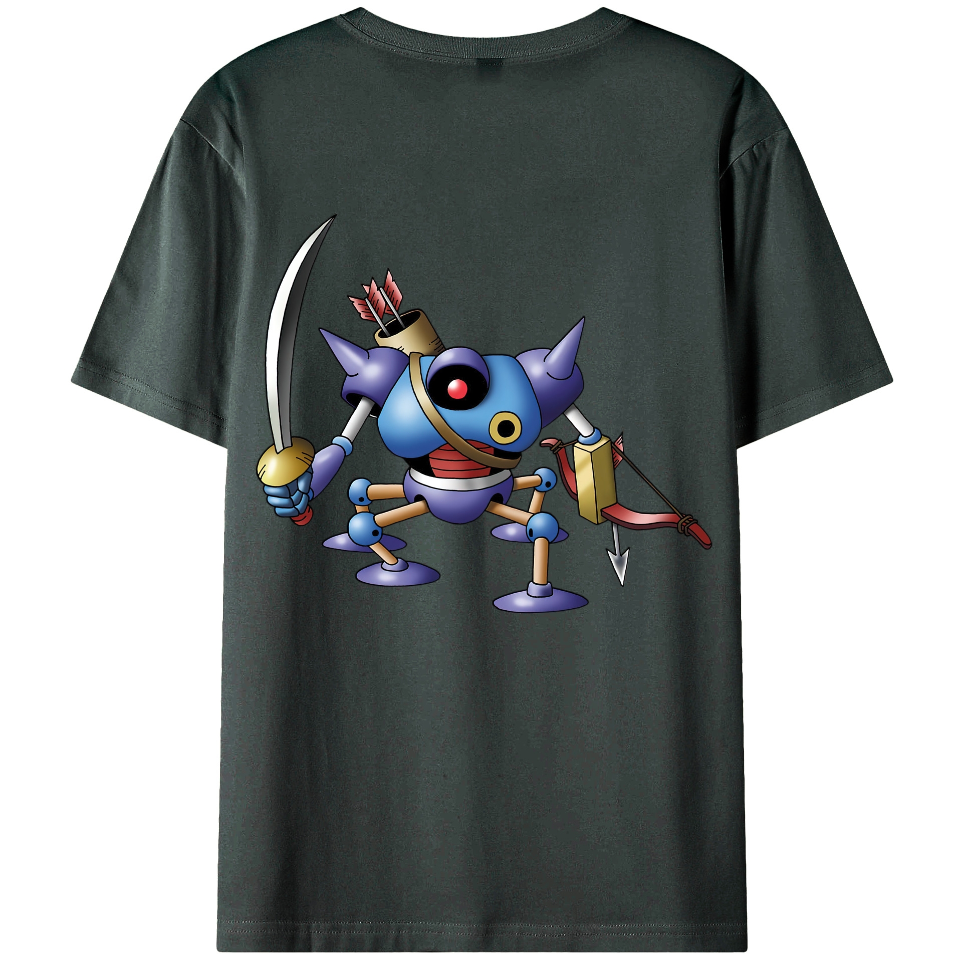 （画像用） ドラゴンクエスト Doragon Kuesuto Dragon Quest 綿100％ メンズ半袖Tシャツ（バックプリント） 通気性